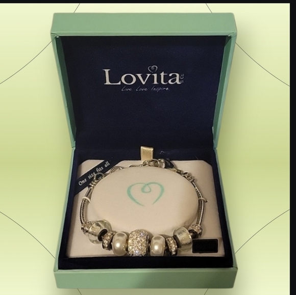 Lovita - Live Love Inspire Jewelry - NWT Lovita Bracelet Silver Tone Clear Crystal & Stone Accents Adjustable Elegant